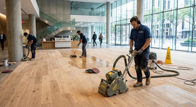 Our team working on Wood Floor Service projects in Fairfax, VA