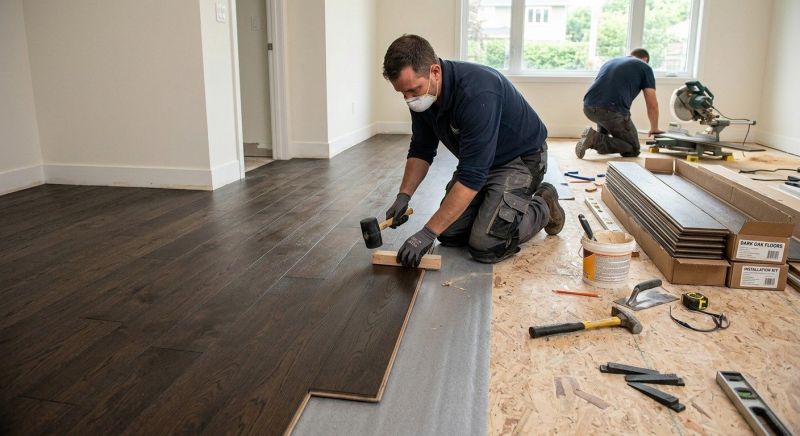 Dark Wood Floor Installation in Fairfax, VA